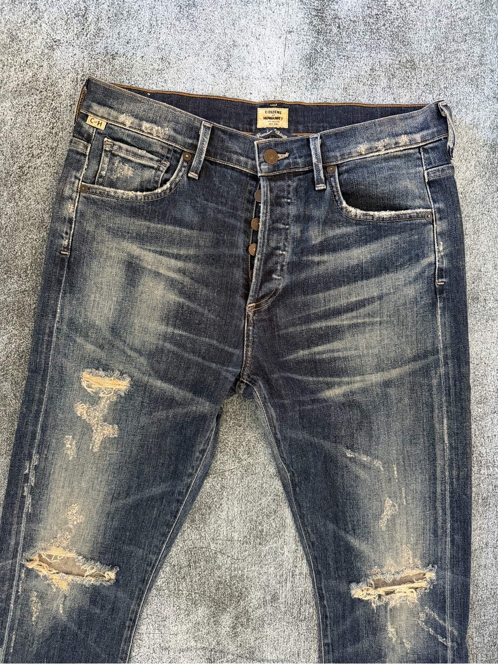 Citizens of Humanity Corey Distressed Slim Jeans Blue Size 26 (W30 L28)